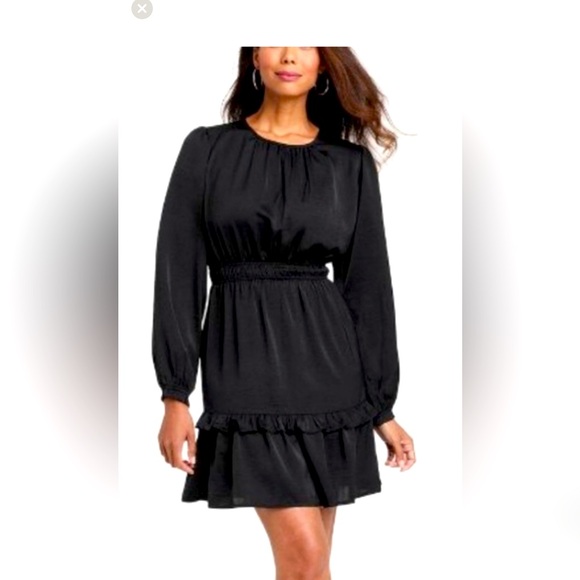 Knox Rose women’s black dress with ruffles - Picture 1 of 7